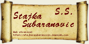 Stajka Šubaranović vizit kartica